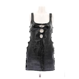 Courreges-Black vinyl dress-Black