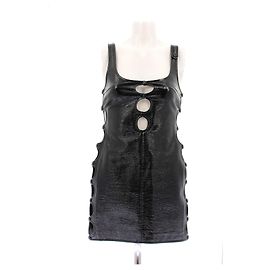 Courreges Robe noire en vinyle Noir