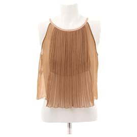 Philosophy Di Alberta Ferretti Top aus Brauner Musselin Kamel