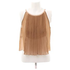 Philosophy Di Alberta Ferretti Top em musselina marrom Camelo