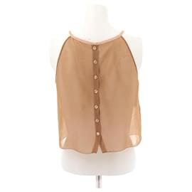 Philosophy Di Alberta Ferretti-Top en mousseline marron-Camel