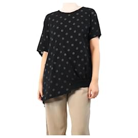 Y'S-Black polka dot top - size UK 10-Black