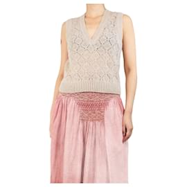 Autre Marque-Oatmeal patterned jumper vest - size S-Other