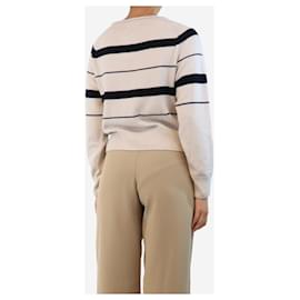 Autre Marque-Stone and navy striped cashmere-blend jumper - size UK 8-Other