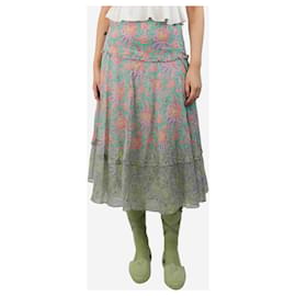 Autre Marque-Green paisley printed midi skirt - size UK 8-Green