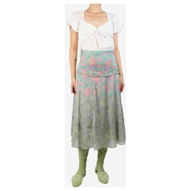 Autre Marque-Green paisley printed midi skirt - size UK 8-Green