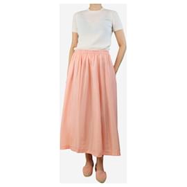 Forte Forte-Pink silk midi skirt - size UK 8-Pink