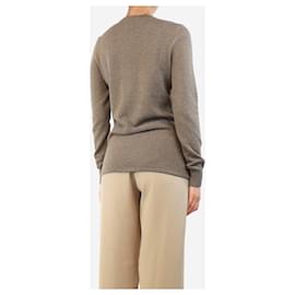 Chanel-Brown and gold lurex jumper - size UK 10-Brown