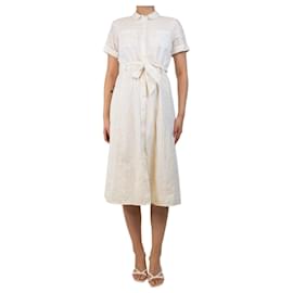 SéZane-Cream broderie button down dress - size UK 10-Cream