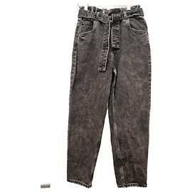 Maje Jeans de cintura alta desbotado em excelente estado Cinza