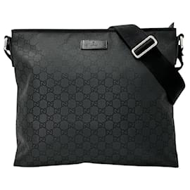 Gucci-Gucci Men's Shoulder Bag in Black Nylon-Black