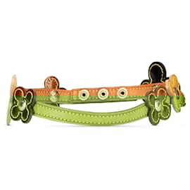 Louis Vuitton-Louis Vuitton Brown Leather Flower Lexington Choker-Brown