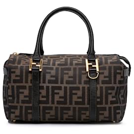Fendi-Sacoche en toile Zucca marron Fendi-Marron,Noir