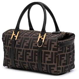 Fendi-Sacoche en toile Zucca marron Fendi-Marron,Noir