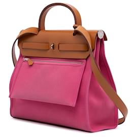 Hermès-Hermès Pink Toile Herbag Zip 31-Other