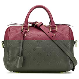 Louis Vuitton-Louis Vuitton Red Monogram Empreinte Speedy Bandouliere 25-Red,Dark red