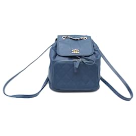 Chanel-Chanel Blue Caviar Business Affinity Backpack-Blue