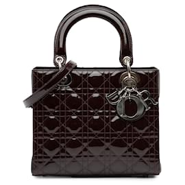 Dior-Dior Purple Medium Patent Cannage Lady Dior-Other,Purple