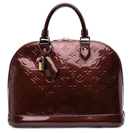Louis Vuitton-Louis Vuitton Red Monogram Vernis Alma PM-Red,Dark red