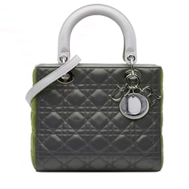 Dior-Dior Pink Medium Tricolor Lambskin Cannage Lady Dior-Pink,Other