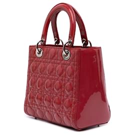 Dior-Dior Red Medium Patent Cannage Lady Dior-Red