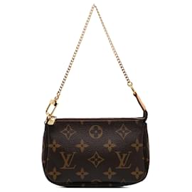 Louis Vuitton-Mini Pochette Accessoires Monogram Marron Louis Vuitton-Marron