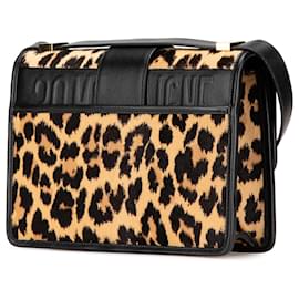 Dior-Dior Brown Pony Hair Leopard Print 30 Montaigne Flap-Brown