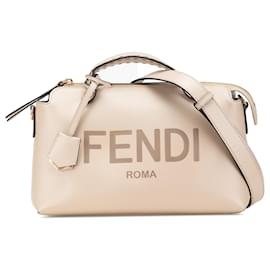 Fendi-Fendi Brown Medium Leather By The Way Satchel-Brown,Beige