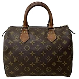 Louis Vuitton-Sac à main Louis Vuitton Monogram Speedy 25-Marron,Monogramme