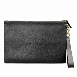 Gucci-GUCCI Animalier Leather Pouch 523684-Black