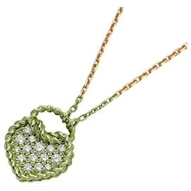 Cartier-Cartier 18K Pink Gold Diamond Torta Heart Necklace-Golden