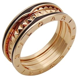 Bulgari Bvlgari Herrenring aus roségold und Keramik Golden