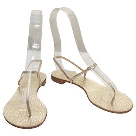 Sandale à talon T-Strap Slingback Casadei 8035 en cuir doré embossé crocodile taille 8,5 Doré