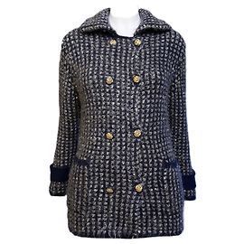 Chanel 10K$ Sequin Cashmere Jacket with CC Eagle Buttons 38 FR Multiple colors