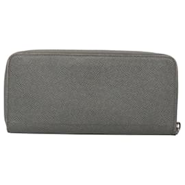 Louis Vuitton-LOUIS VUITTON Taiga Zippy Wallet Vertical Gray Gracie M32601 LV Auth bs25700-Brown,Other
