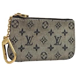 Louis Vuitton-LOUIS VUITTON Monogram Mini Pochette Cles Coin Purse Blue M92236 LV Auth fm4661-Blue