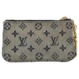 Louis Vuitton-LOUIS VUITTON Monogram Mini Pochette Cles Coin Purse Blue M92236 LV Auth fm4661-Blue