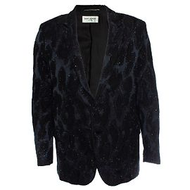 Jacquard-gewebte Blazer mit Perlen von Saint Laurent, 2019 Schwarz