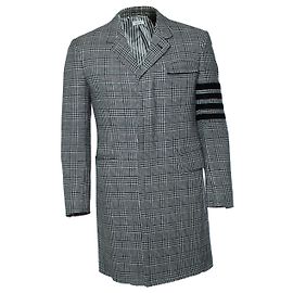Thom Browne, Blazer-Mantel im Hahnentrittmuster Schwarz Weiß