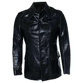 Autre Marque-Sankuanz, Black leather distressed jacket-Black