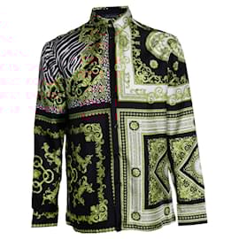 Versace-Versace, Medusa baroc print shirt-Black,Golden