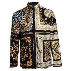 Camicia con stampa barocca Medusa Versace Nero D'oro