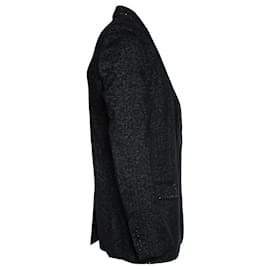 Saint Laurent-Saint Laurent, 19FW sequin embroidered trim blazer-Grey