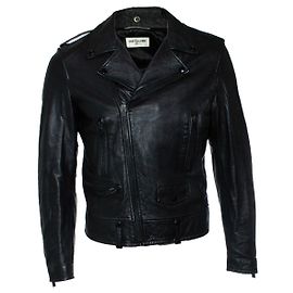 Saint Laurent, 2016 black leather biker Black