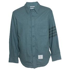 Thom Browne, camisa overshirt de cashmere e lã azul aço Azul