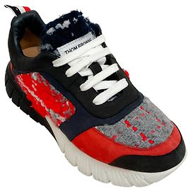 Thom Browne White / Red Multi Boucle Sneakers Red