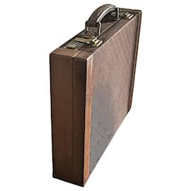 Gucci-Authentic Vintage Gucci Rare Striped GG Shooting Star Attaché Case-Brown