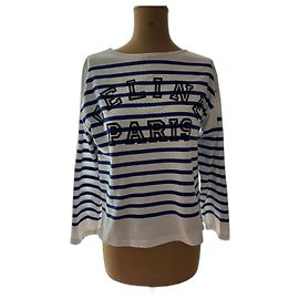 Marinière Céline in cotone a righe blu e bianco Blu