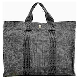 Hermès-Hermes Herline Canvas Tote Bag-Black