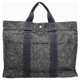 Hermès-Hermes Herline Canvas Tote Bag-Black